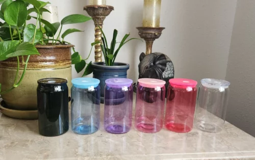 16oz Transparent Dark-Colored Plastic Jelly Soda Can with PP Lids photo review