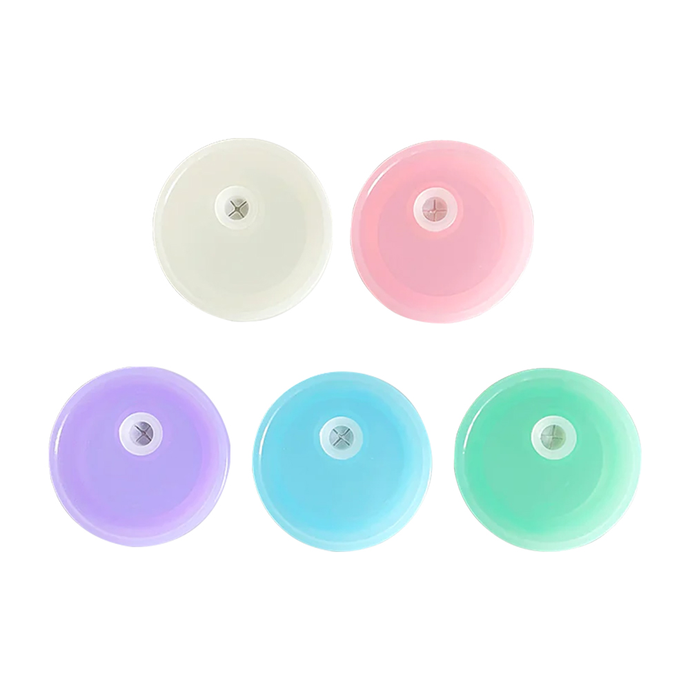 16oz Clear & Frosted Beer Glass Can with Plastic Colored Lids