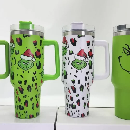 40oz Grinch Stainless Steel Tumblers with Handle Travel Mug photo review