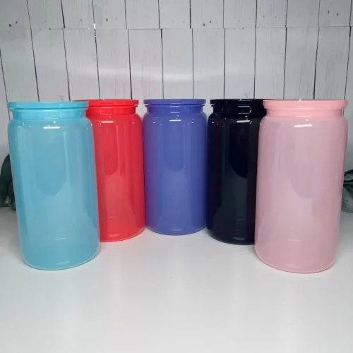 16oz Dark Colored Acrylic Plastic Soda Beer Can Glass with PP Lids photo review