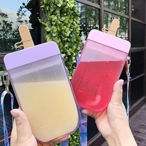 300ml/10oz Ice Cream Shaped Portable Kettle Plastic Popsicle Water Bottle photo review