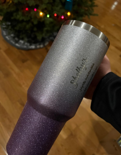 16pcs Shiny Gradient/Solid Shimmer Glitter 40oz Sublimation Tumblers with Handle photo review