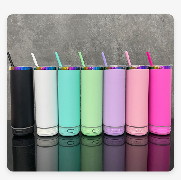20oz Powder Coated Bluetooth Speaker Tumblers for Laser Engraving