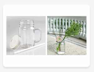 15oz Sublimation Mason Glass Jars with Handle & Lid