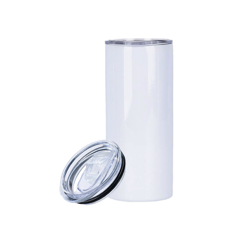 Straight Stainless Steel 15oz White Wholesale Sublimation Blank Tumblers in Bulk