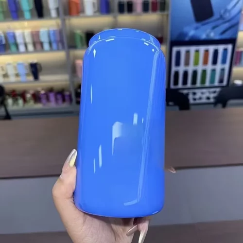 Sublimation 16oz Neon Fluorescent Glass/Plastic Can with Colored Lids photo review