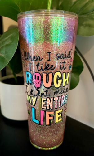 24oz Double Wall Snow Globe Acrylic Plastic Cup Coffee Mug photo review