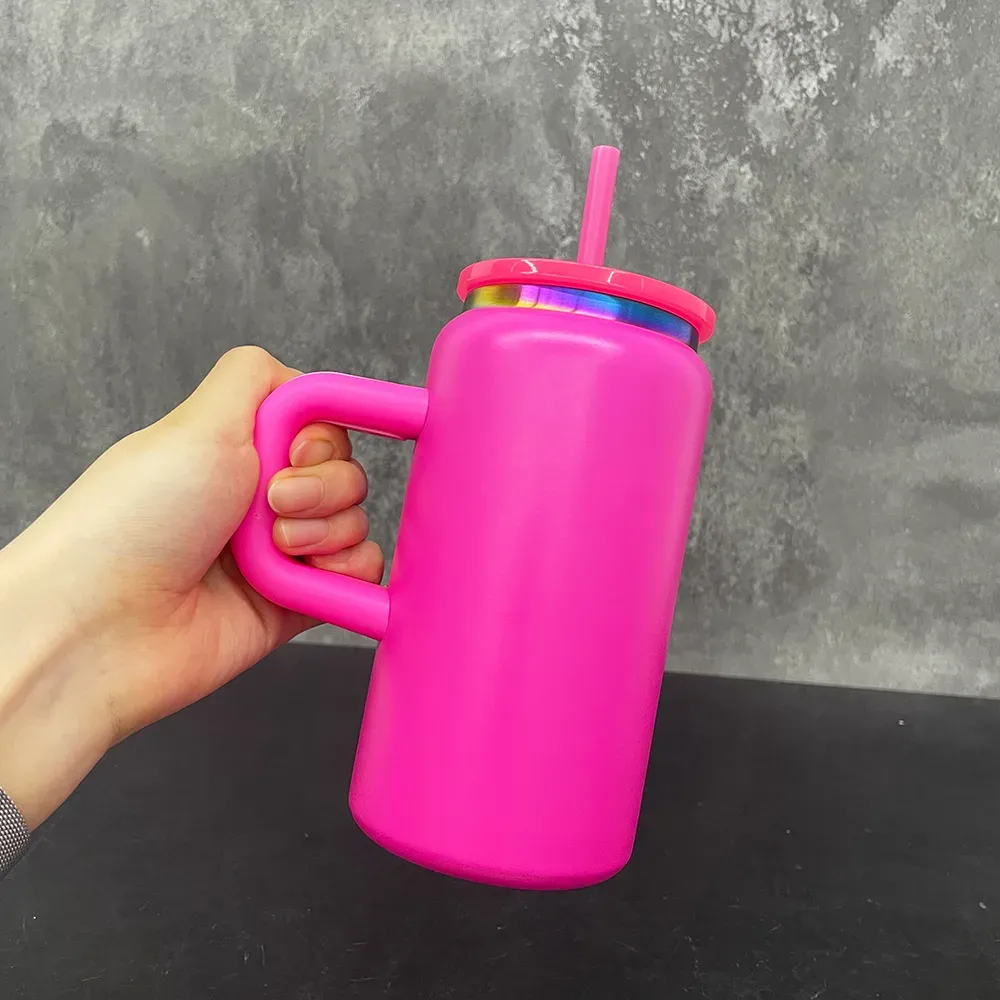 rose-pink-16oz-colored-powder-coated-stainless-steel-soda-can-with-rainbow-plated-rim