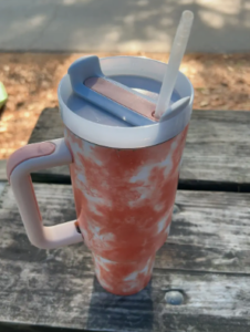 Tie Dye 40oz Tumbler with Handle Stainless Steel Double Wall Non-Sublimation photo review
