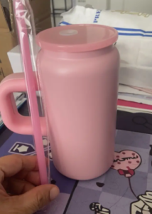 Macaron Color Glossy 16oz Sublimation Stainless Steel Soda Can With Handle photo review