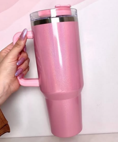 Glitter Sublimation 40oz Tumbler with Handle Double Wall Stainless Steel Insulated 16pcs photo review