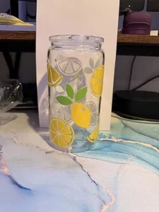 Transparent Acrylic 16oz Libbey Beer Can with Colored PP Lids photo review