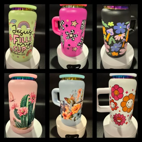 16oz Colored Powder Coated Stainless Steel Soda Can with Rainbow Plated Rim photo review