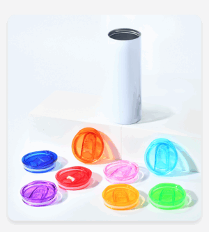 20oz Straight Sublimation Skinny Tumbler with Mixed-Colored Lids