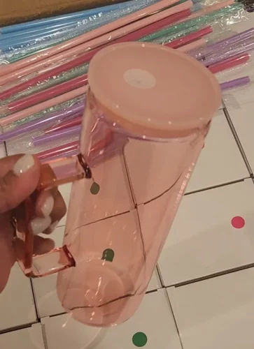 Transparent Jelly Colored 20oz Sublimation Glass Mugs with Handle photo review