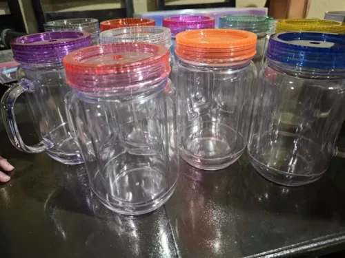 20oz Double Wall Rough Glitter Snow Globe Plastic Cans with Handle photo review