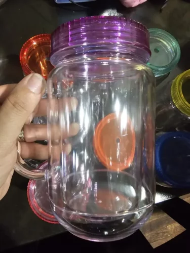 20oz Double Wall Rough Glitter Snow Globe Plastic Cans with Handle photo review