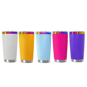 20oz Powder Coated Rainbow Plated Stainless Steel Travel Mug