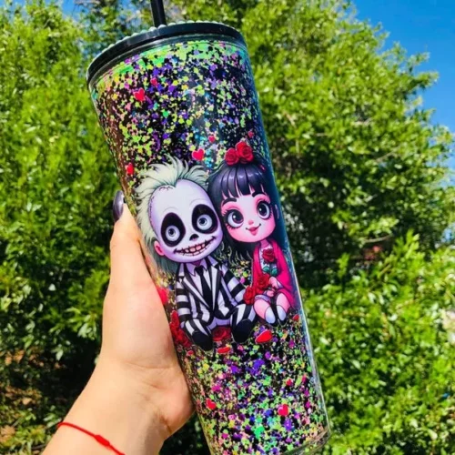 24oz Double Wall Snow Globe Acrylic Plastic Cup Coffee Mug 25pcs photo review