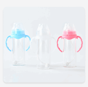 8oz Sublimation Baby Feeding Glass Sippy Cup with Handle
