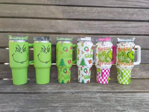 40oz Grinch Stainless Steel Tumblers with Handle Travel Mug photo review