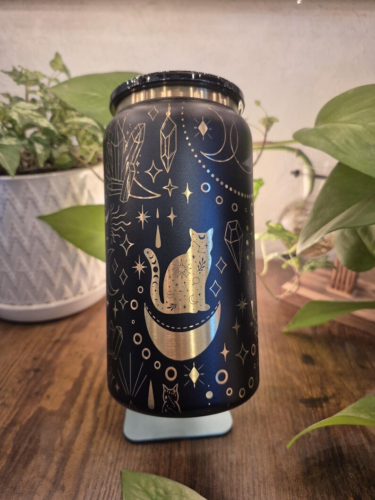 Gold/Rainbow Underneath 16oz Stainless Steel Soda Can for Laser Engraving photo review