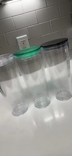 24oz Double Wall Snow Globe Acrylic Plastic Cup Coffee Mug 25pcs photo review