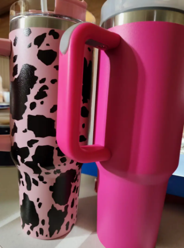 Cow Print Stanley 40oz Tumbler with Handle Stainless Steel Travel Mug Non-Sublimation photo review
