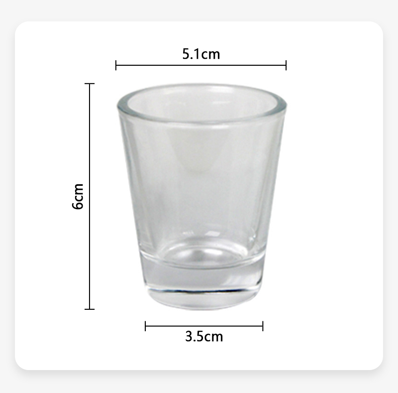 1.5oz Shot Glass Wine Mug with Heavy Base Clear & Frosted Glass Cups
