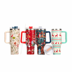 40oz Christmas Stainless Steel Tumblers with Handle