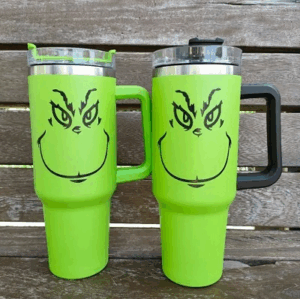40oz Grinch Stainless Steel Tumblers with Handle Travel Mug
