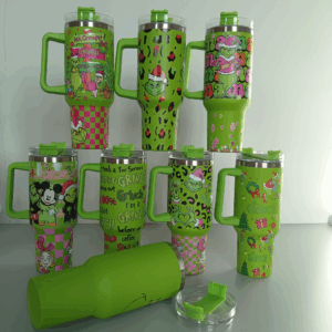 New 40oz Grinch Stainless Steel Tumblers with Handle