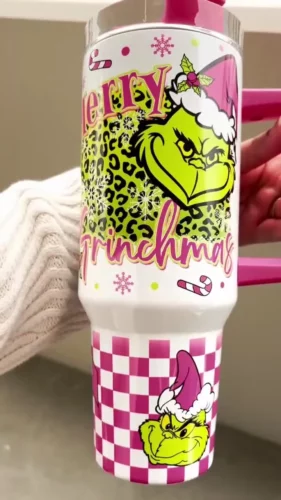 40oz Grinch Stainless Steel Tumblers with Handle Travel Mug photo review