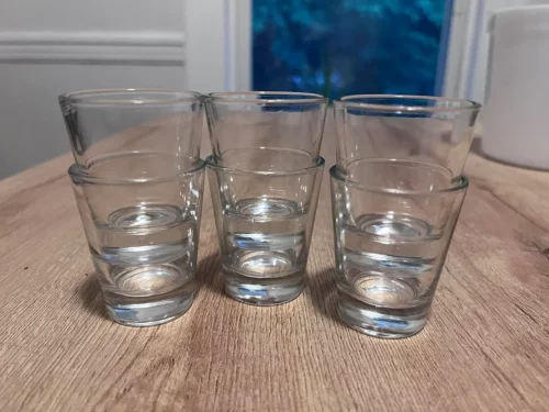 1.5oz Shot Glass Wine Mug with Heavy Base Clear & Frosted Glass Cups photo review