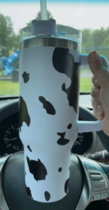 Cow Print Stanley 40oz Tumbler with Handle Stainless Steel Travel Mug Non-Sublimation photo review
