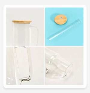 details-of-clear/frosted-20/32/40oz-sublimation-mug-glass-tumbler-with-handle-&-bamboo-lid