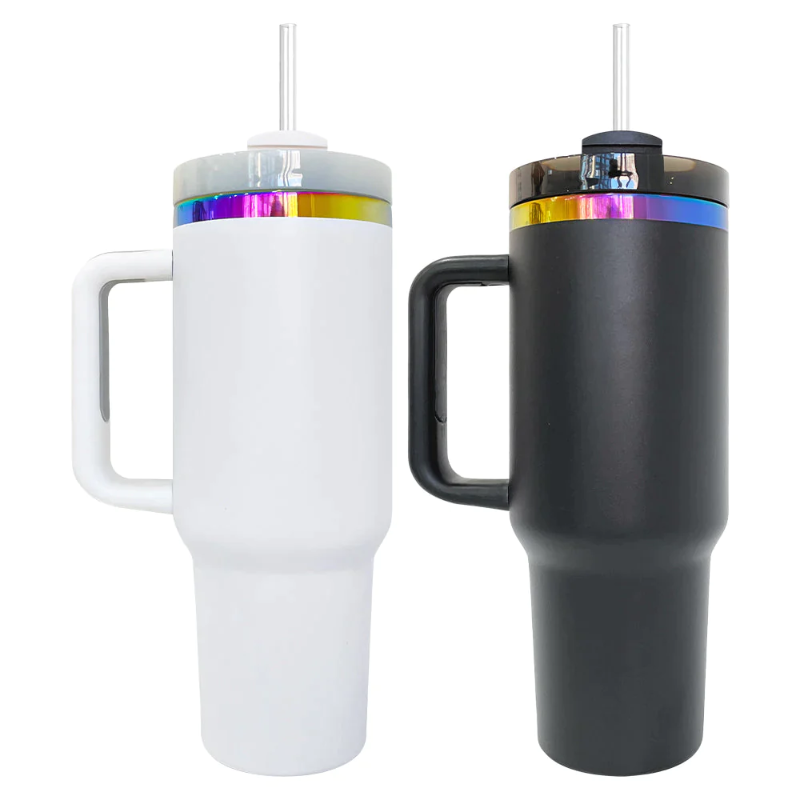 G2 40oz Quencher Powder Coated Rainbow Plated Tumbler