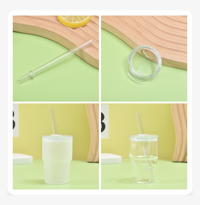 2oz Clear & Matte Sublimation Glass Wine Mugs with Lid