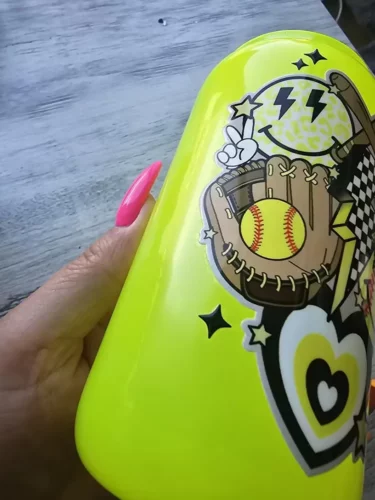 Sublimation 16oz Neon Fluorescent Glass/Plastic Can with Colored Lids photo review