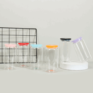 transparent-acrylic-16oz-libbey-beer-can-with-colored-pp-lids-display