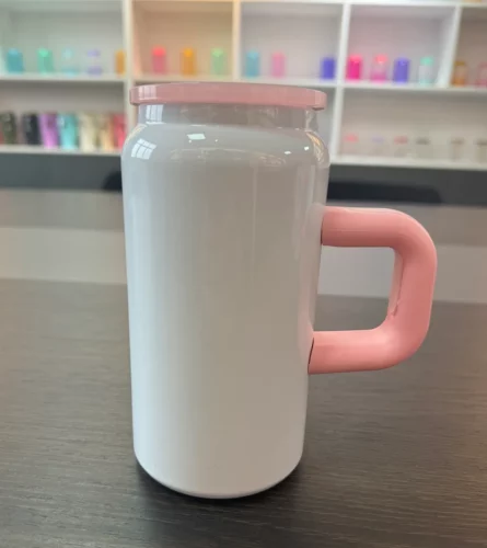 16oz Sublimation Stainless Steel Soda Can with Colored Handle & Lid photo review