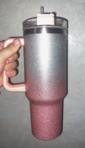 16pcs Shiny Gradient/Solid Shimmer Glitter 40oz Sublimation Tumblers with Handle photo review