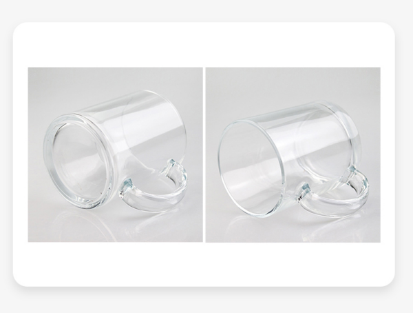 11oz Sublimation Blanks Clear/Frosted Glass Mug with Handle