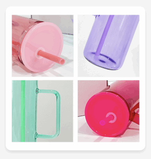 Transparent Jelly Colored 20oz Sublimation Glass Mugs with Handle