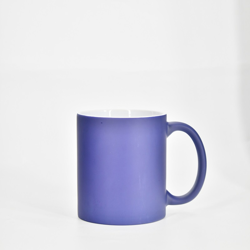 11oz Matte Color Changing Sublimation Ceramic Coffee Mug with C Shape Handle
