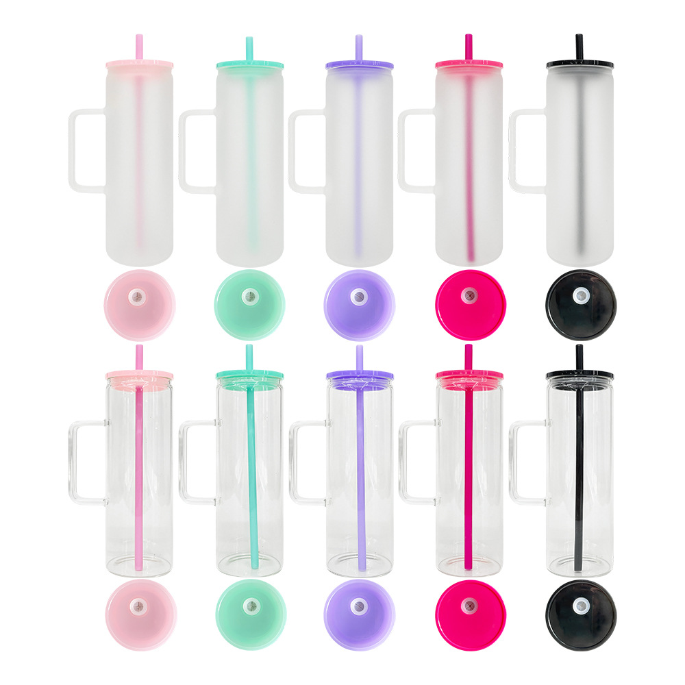 BPA Free High Borosilicate Sublimation 20oz Clear & Frosted Glass Tumbler