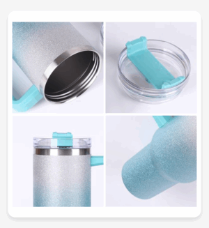 Shiny Gradient Shimmer Glitter 40oz Sublimation Tumblers with Handle