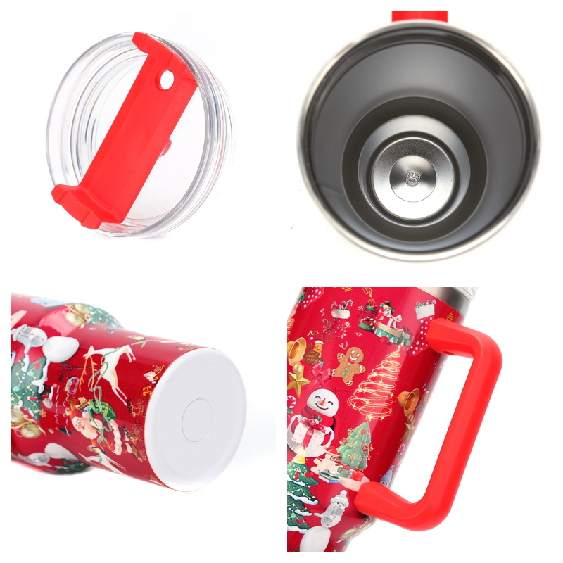 40oz Christmas Stainless Steel Tumblers with Handle