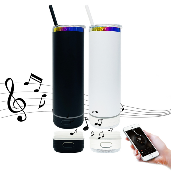 20oz Powder Coated Bluetooth Speaker Tumblers for Laser Engraving
