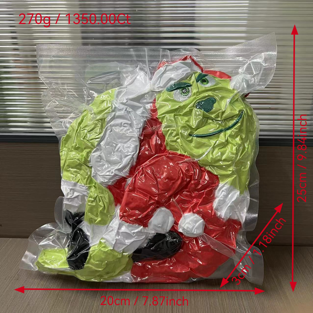 Christmas Grinch Stuffed Toy Dog Plush Xmas Gift Set of 3 Plush Toys
